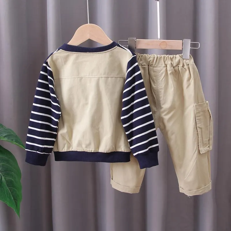 2-piece Stripes Coat & Pants for Children Boy