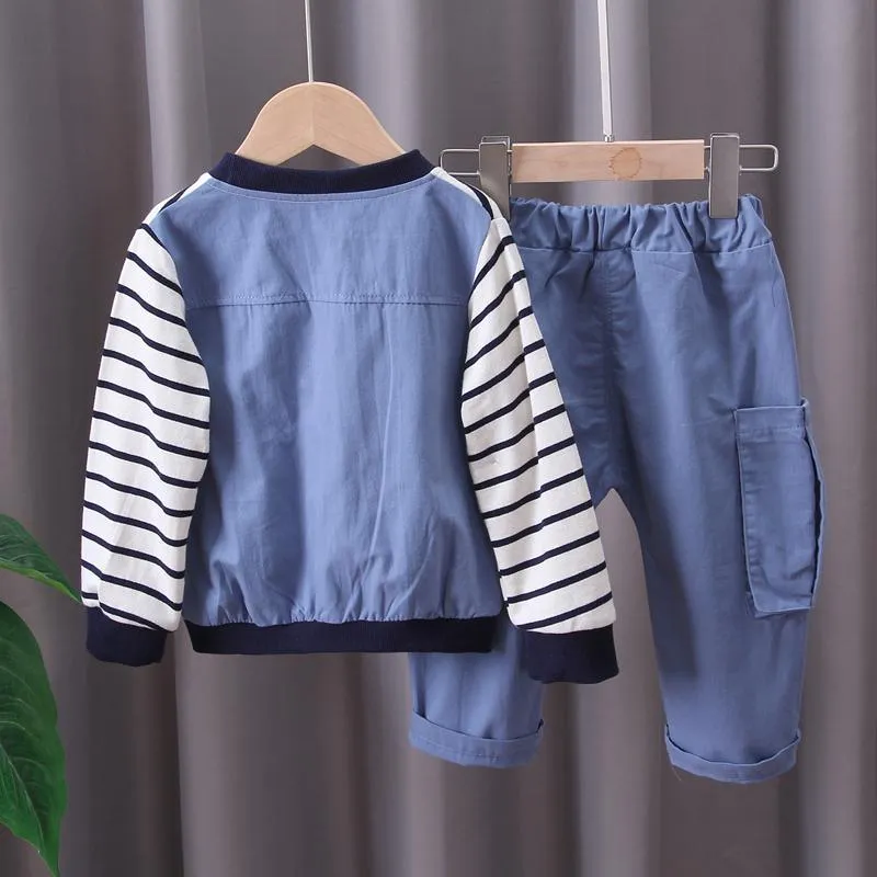 2-piece Stripes Coat & Pants for Children Boy