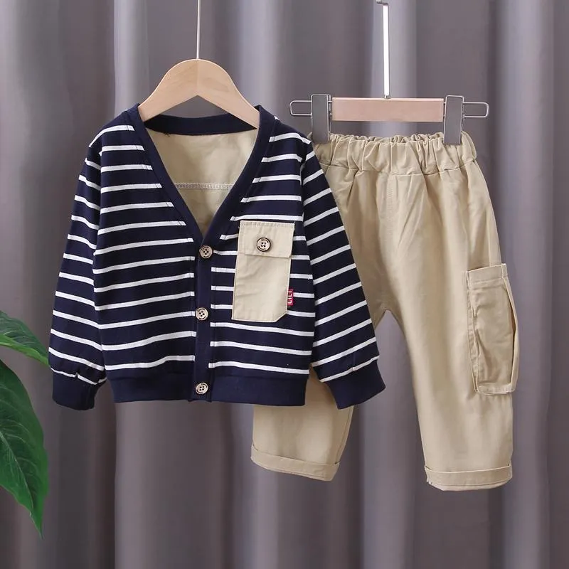 2-piece Stripes Coat & Pants for Children Boy