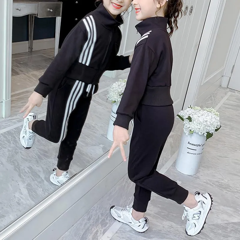 2-piece Stripes Coat & Pants for Girl