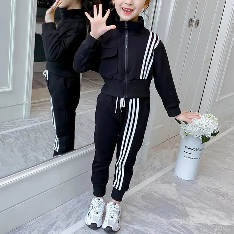 2-piece Stripes Coat & Pants for Girl