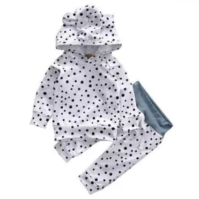 2pcs Polka Dot Unisex Baby Clothing Set