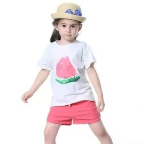 2Pcs Watermelon Girls Short Sets