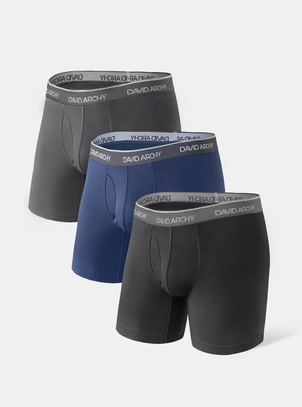 3 Packs Comfy Bamboo Rayon Boxer Briefs