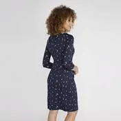 3/4 Sleeve Navy Spot Floral Dress