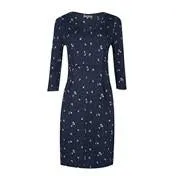 3/4 Sleeve Navy Spot Floral Dress