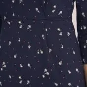 3/4 Sleeve Navy Spot Floral Dress