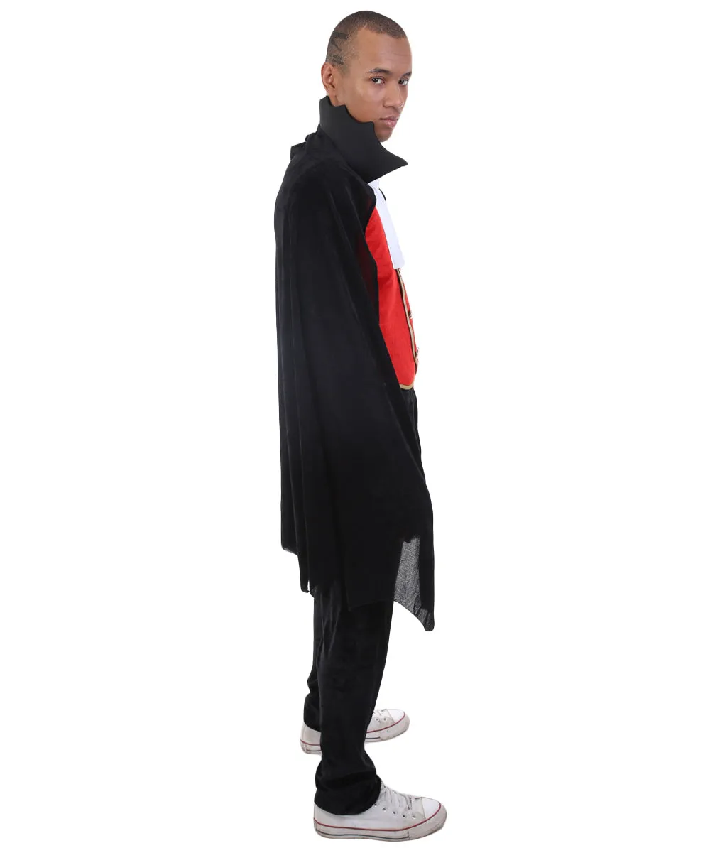 Adult Men's Classic Vampire 3Pc Costume | Black and Red Halloween Costume