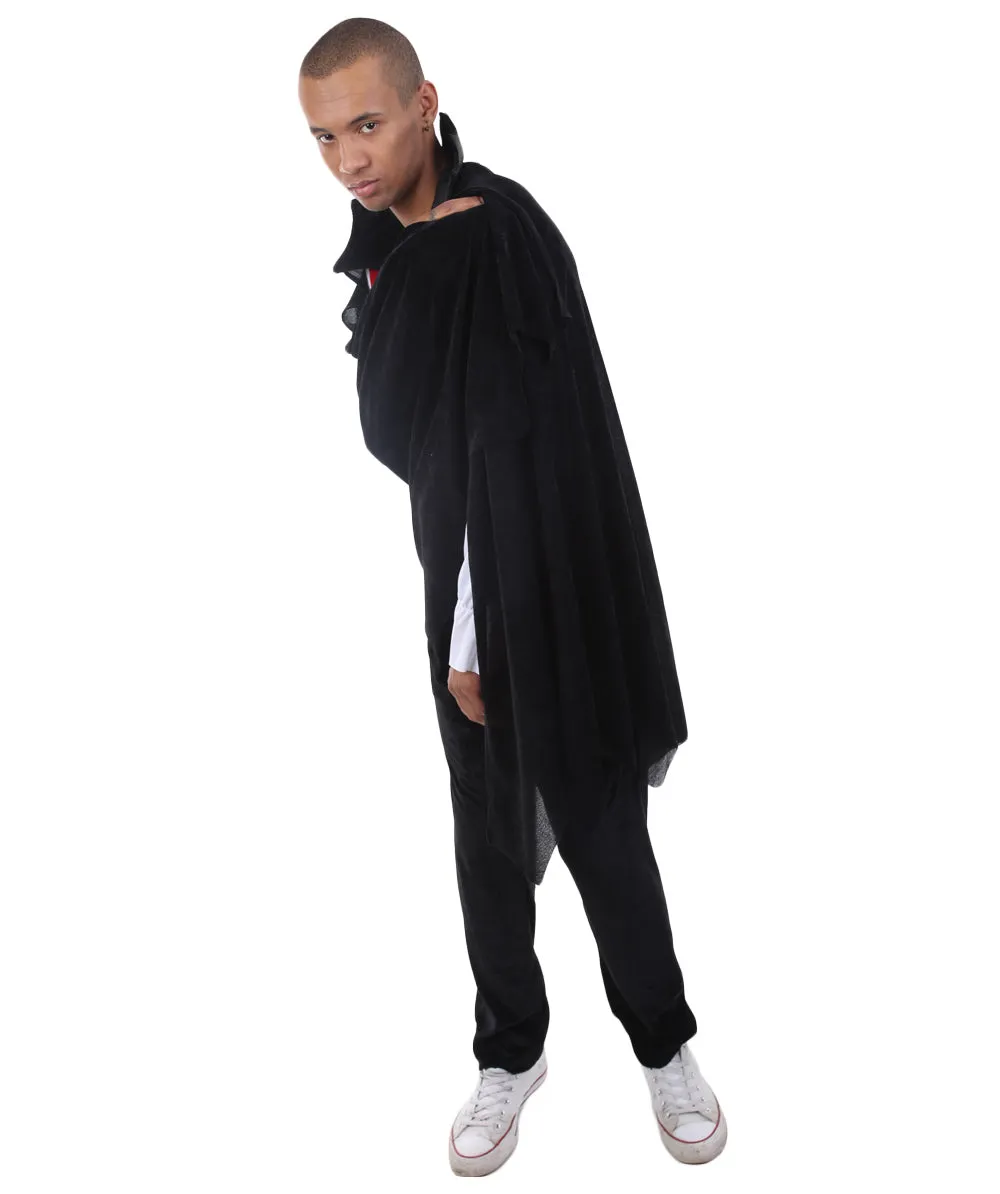 Adult Men's Classic Vampire 3Pc Costume | Black and Red Halloween Costume