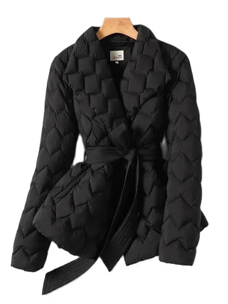 Antonella | Elegant Belted Down Coat