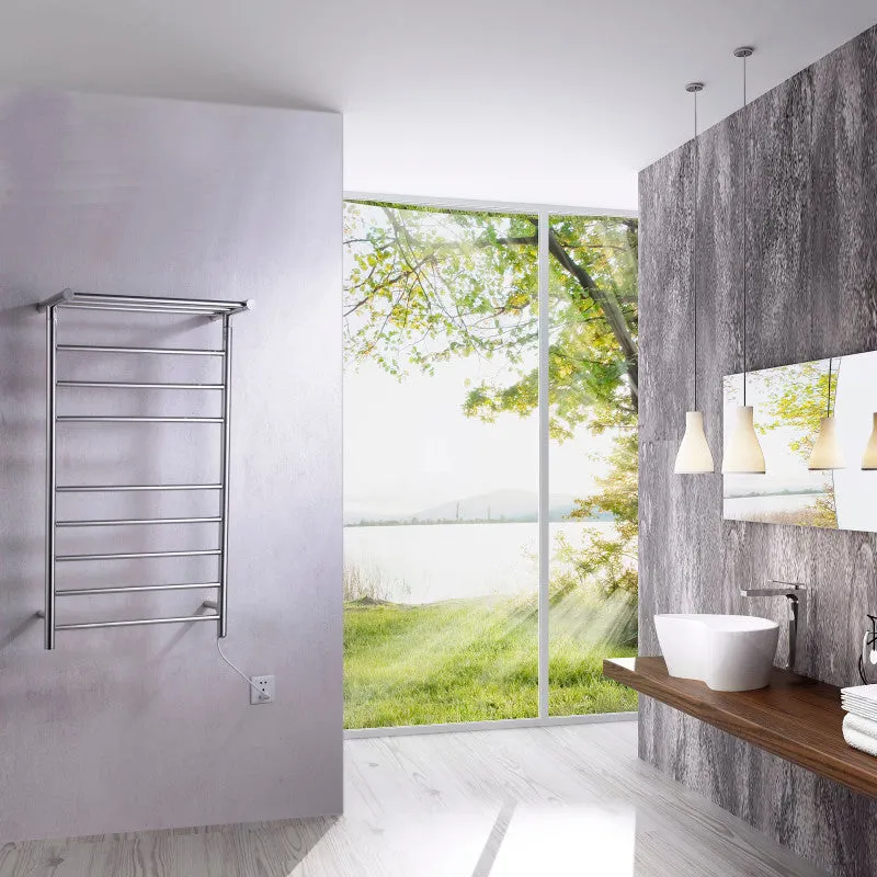 ANZZI Eve 8-Bar Stainless Steel Wall Mounted Electric Towel Warmer Rack