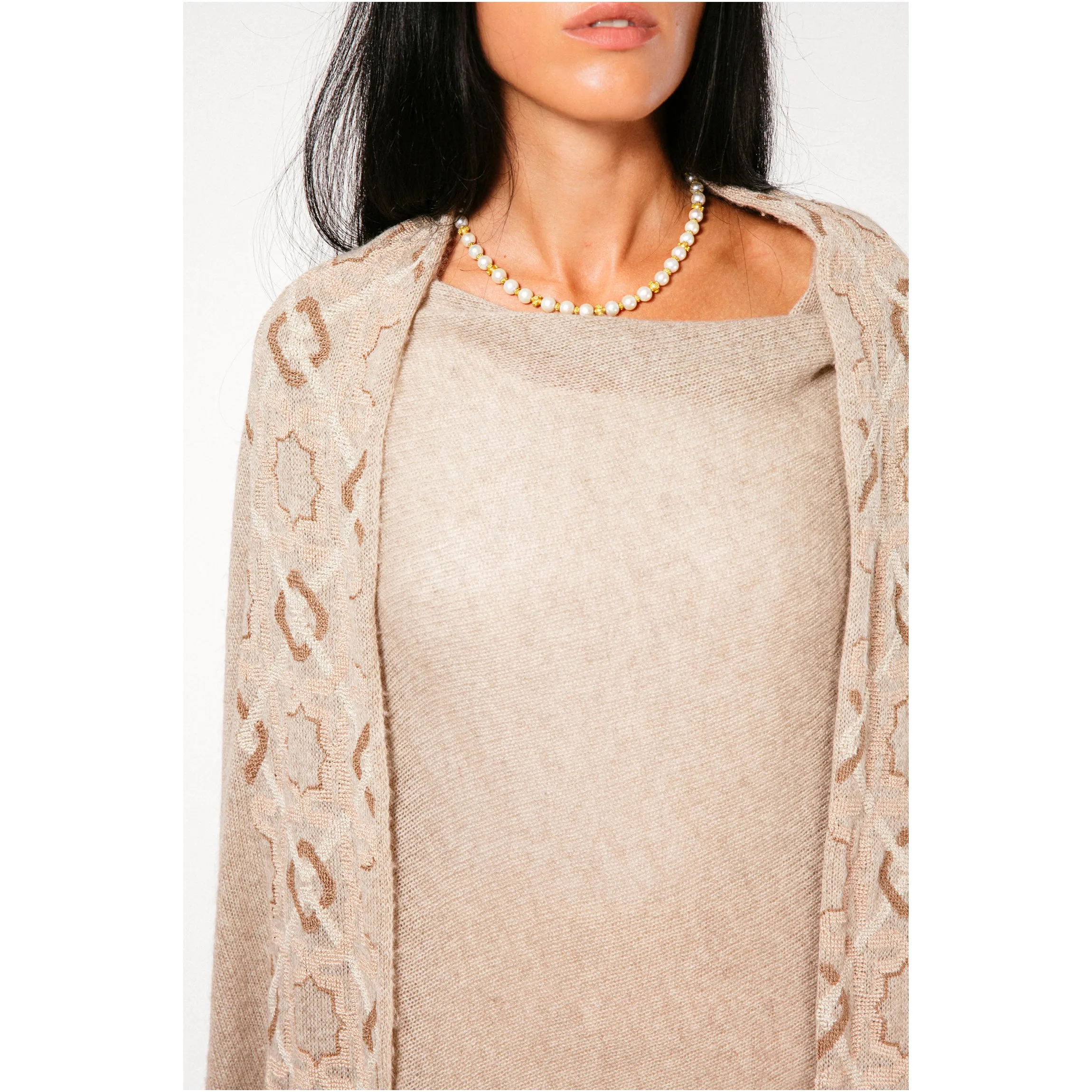 BEIGE CASHMERE PONCHO