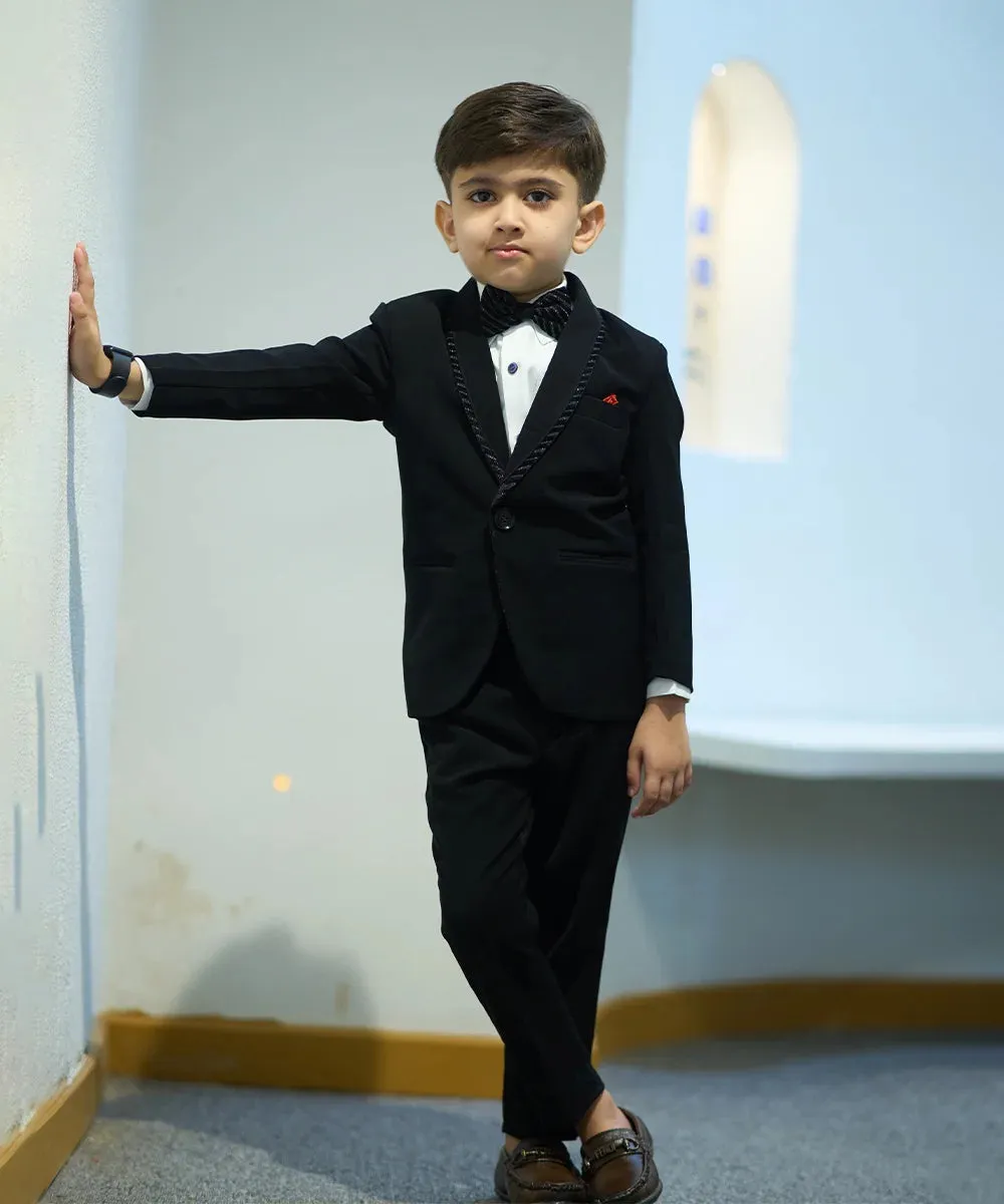 Black  Boy Party Wear Coat Suit Set