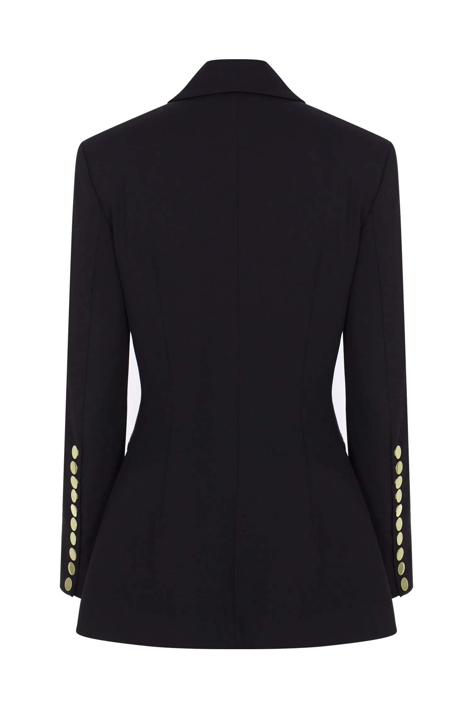 BLACK GOLD PRESS-STUD DETAILED BLAZER JACKET