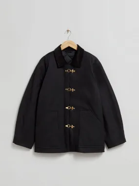 Black loose-fit duffle jacket