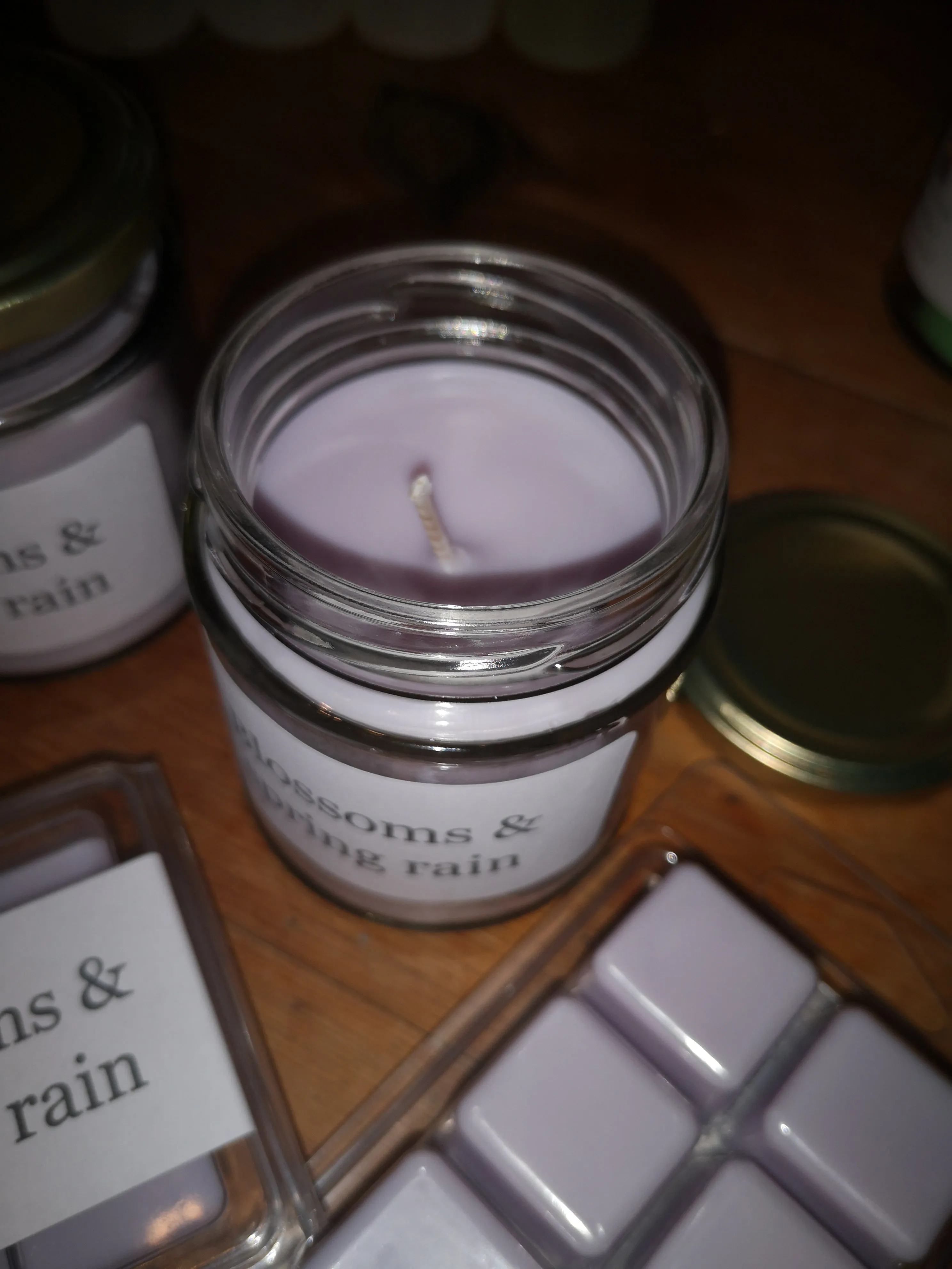 Blossoms & Spring rain, wax melts and candles, Made in the Midlands