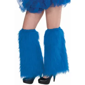 Blue Plush Leg Warmers