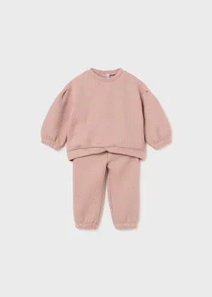 Blush 2-Piece Girl's Quilted Tracksuit - Select Size