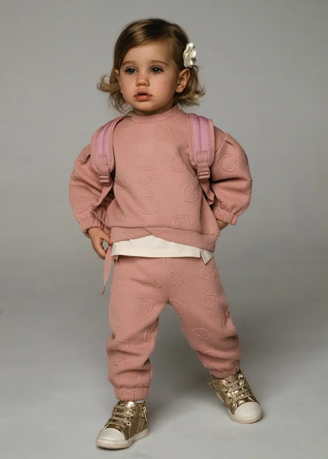 Blush 2-Piece Girl's Quilted Tracksuit - Select Size