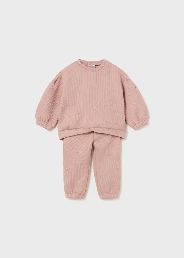 Blush 2-Piece Girl's Quilted Tracksuit - Select Size