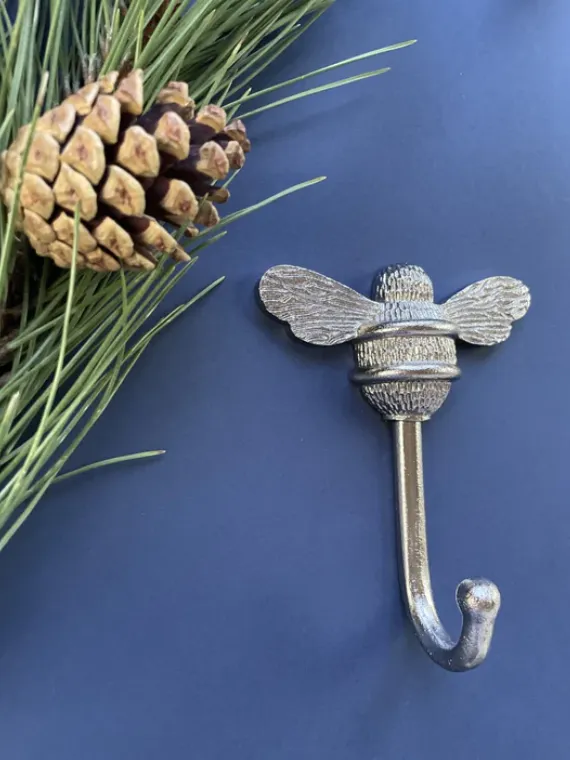 Brass bee Coat Hook - Nickel Finish