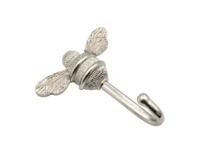 Brass bee Coat Hook - Nickel Finish