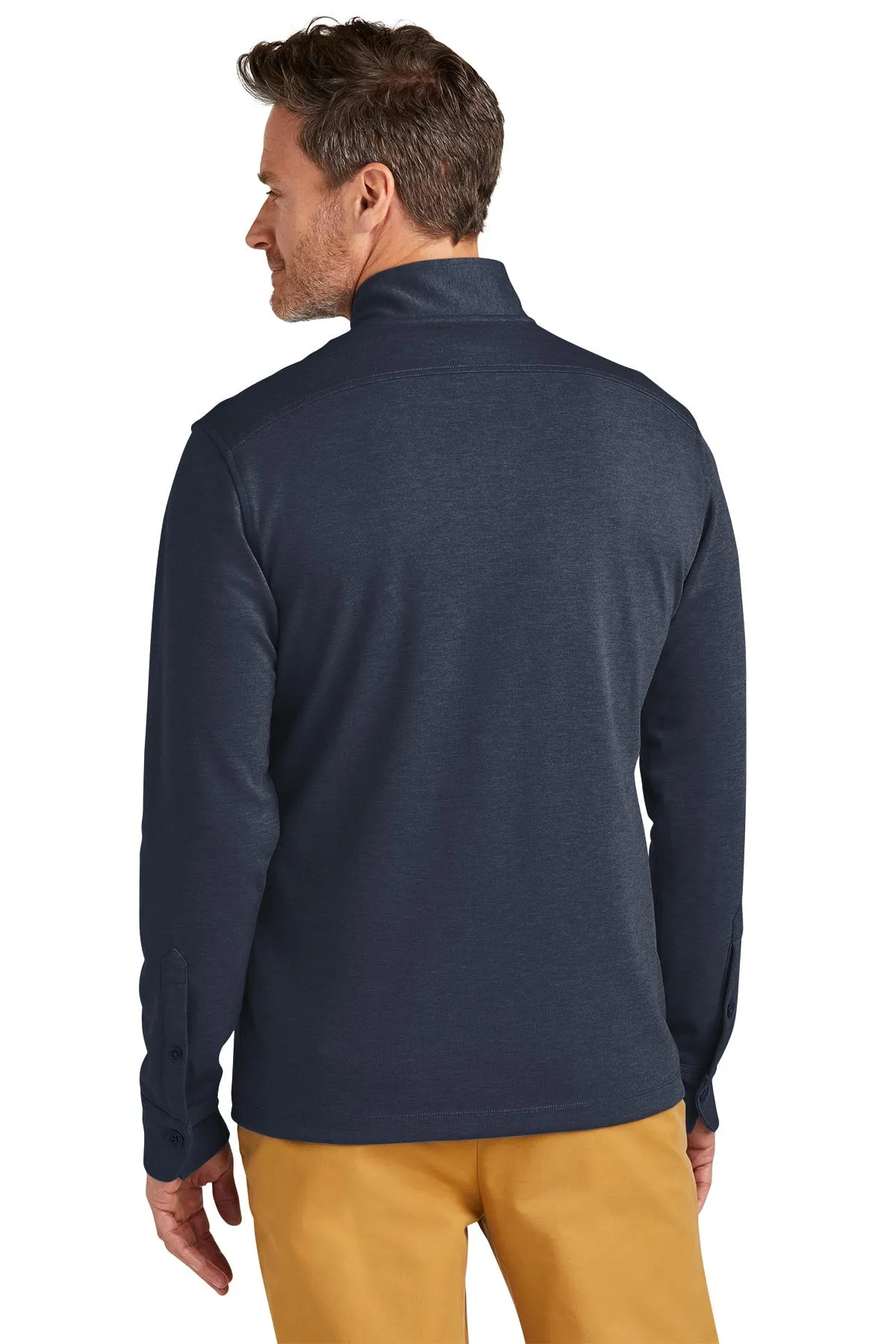 Brooks Brothers Mid-Layer Stretch 1/2-Button, Navy Blazer Heather