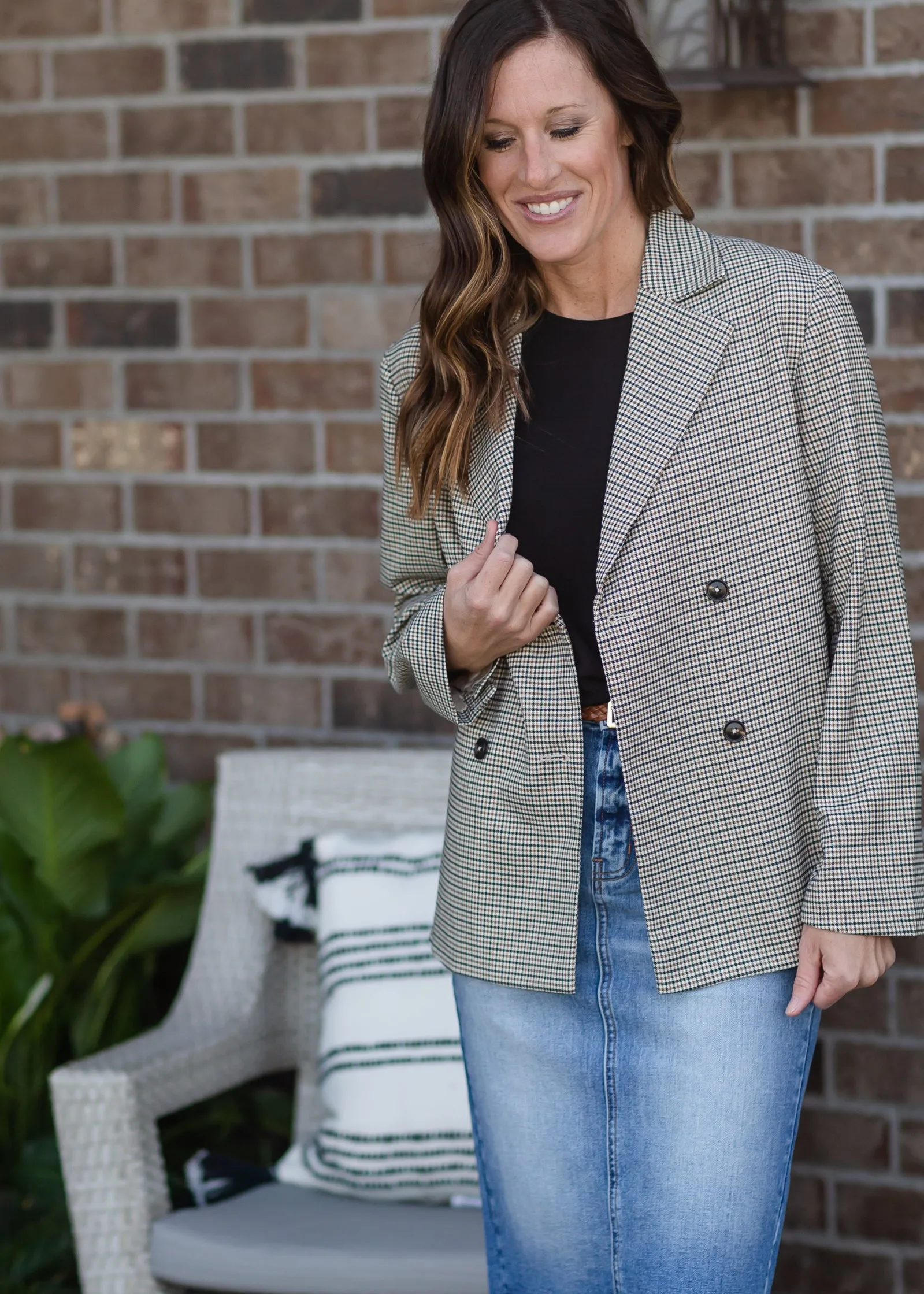 Brown Plaid Blazer Jacket - FINAL SALE