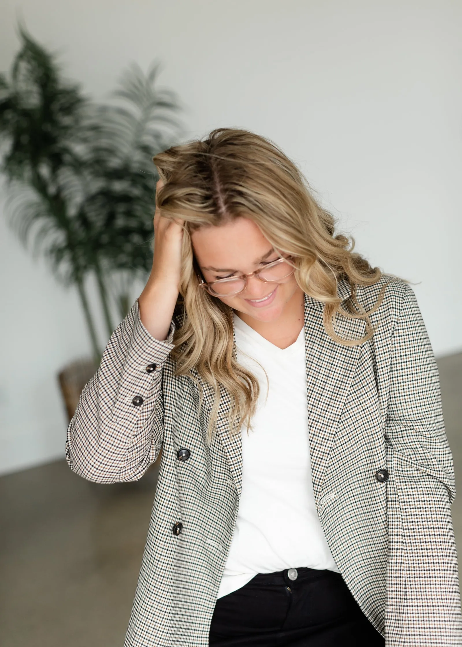 Brown Plaid Blazer Jacket - FINAL SALE