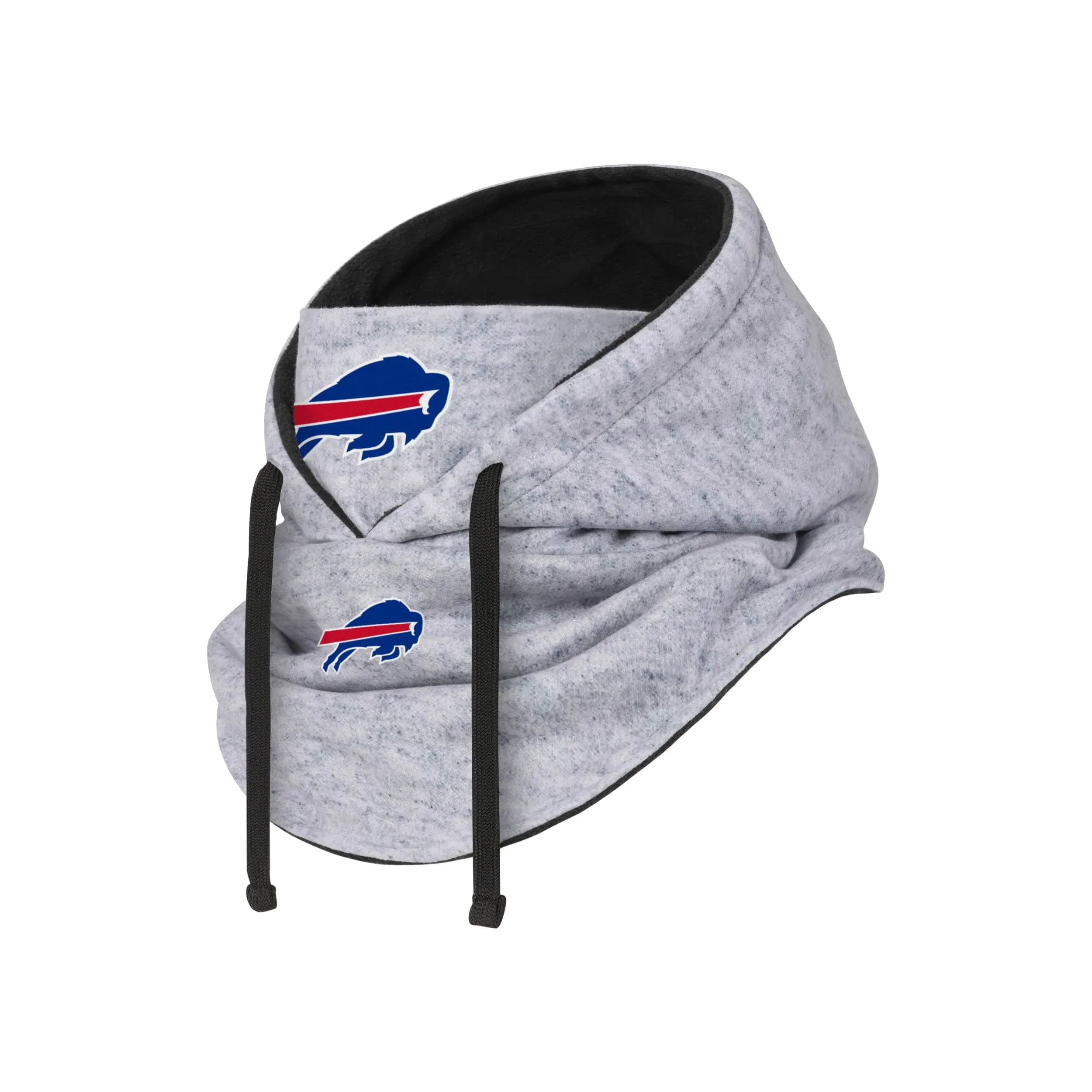 Buffalo Bills NFL Heather Gray Drawstring Hooded Gaiter Scarf