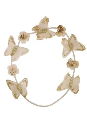 Butterfly Hair Wrap - Blush with Gold Glitter