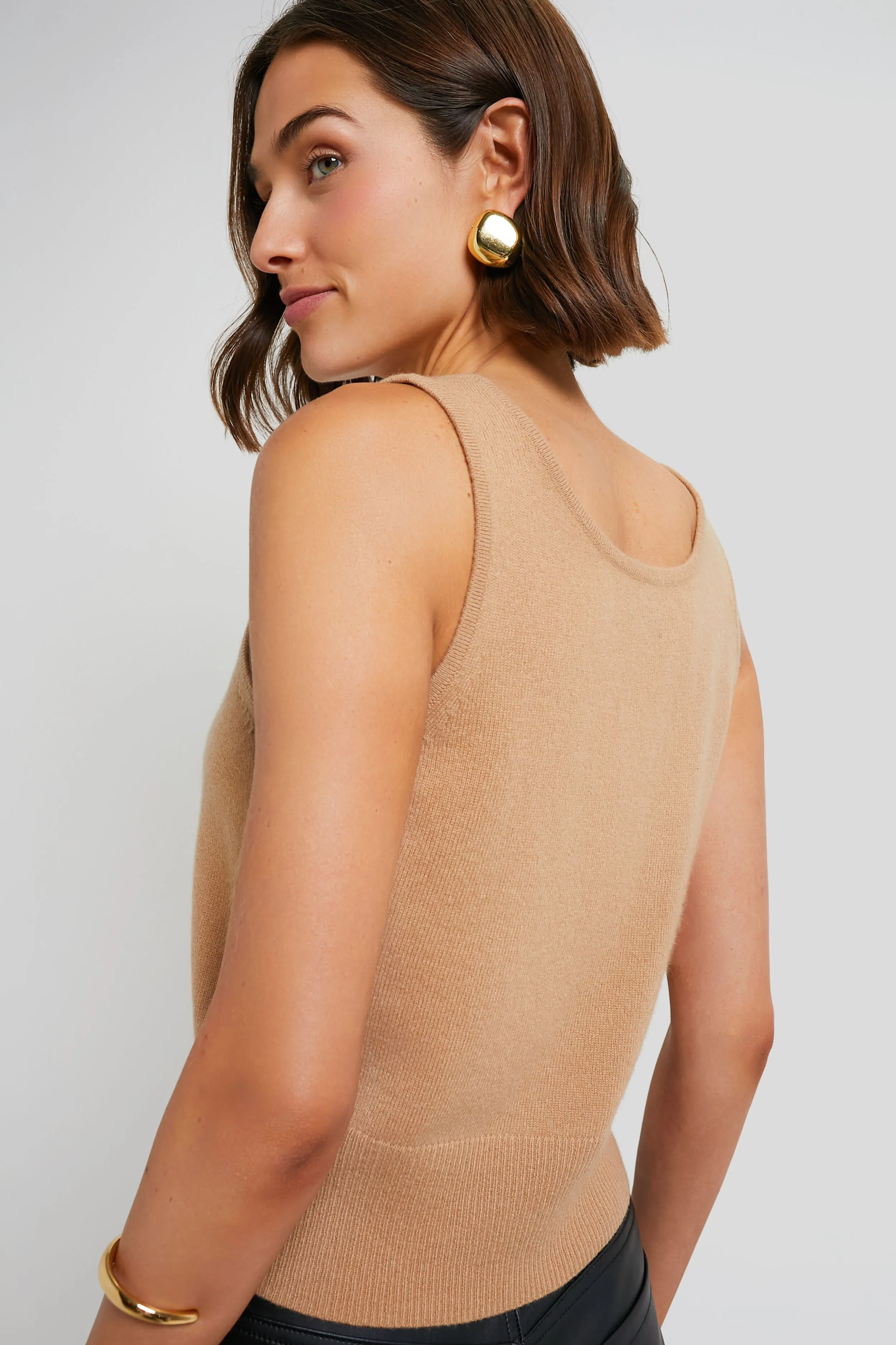 Camel Cashmere Knit Tank