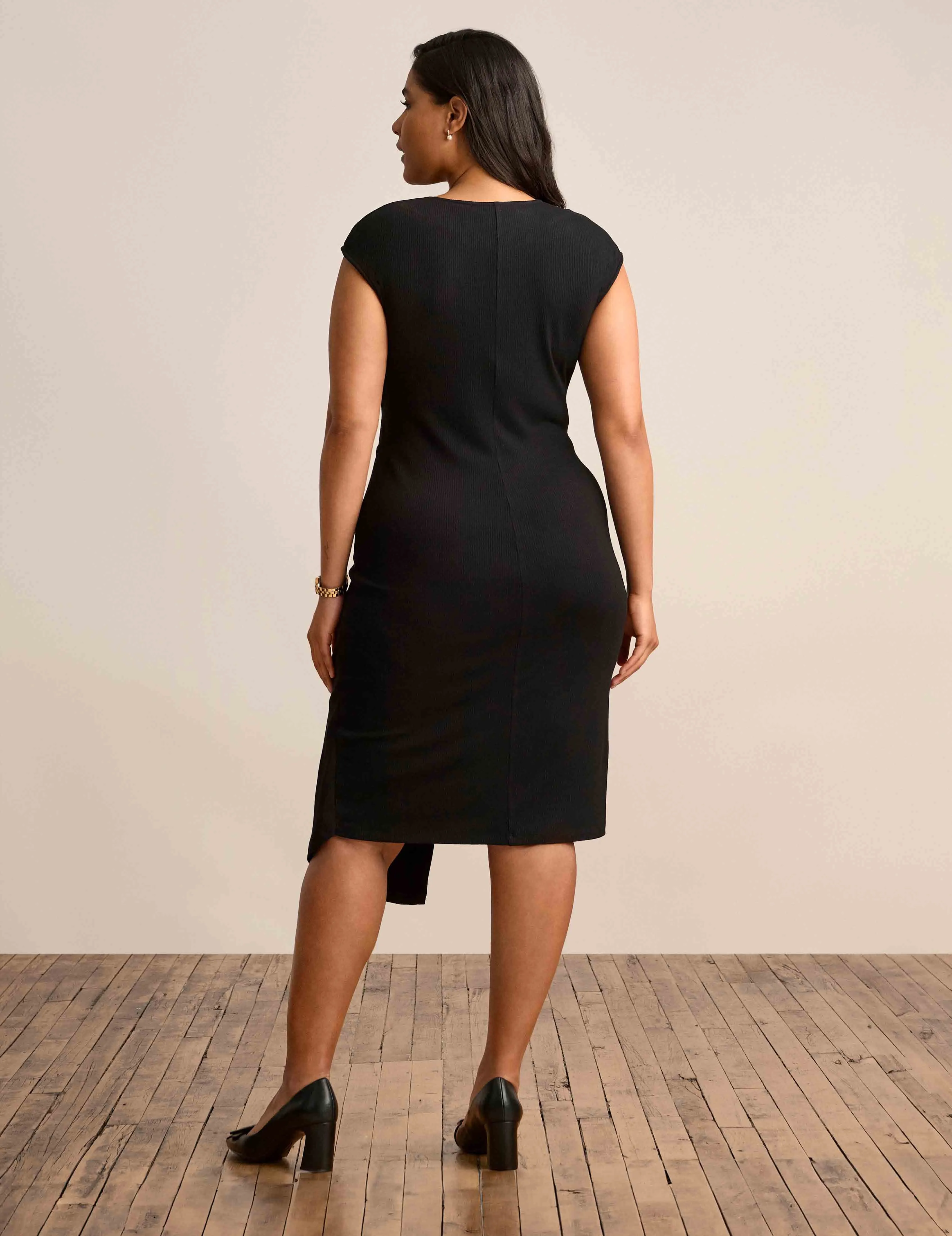 Cap Sleeve Twist Wrap Dress