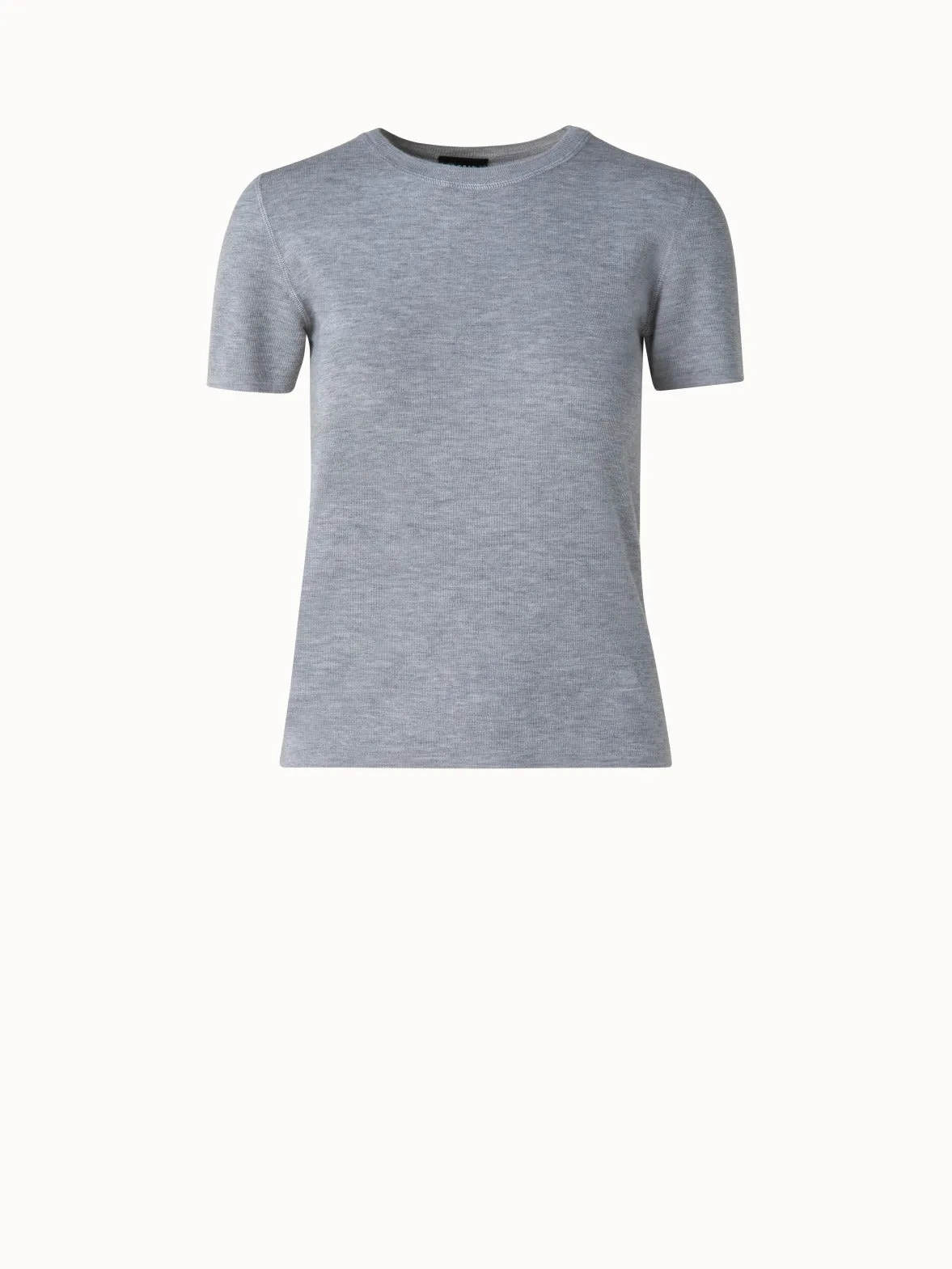 Cashmere Silk Knit Short Sleeve Pullover