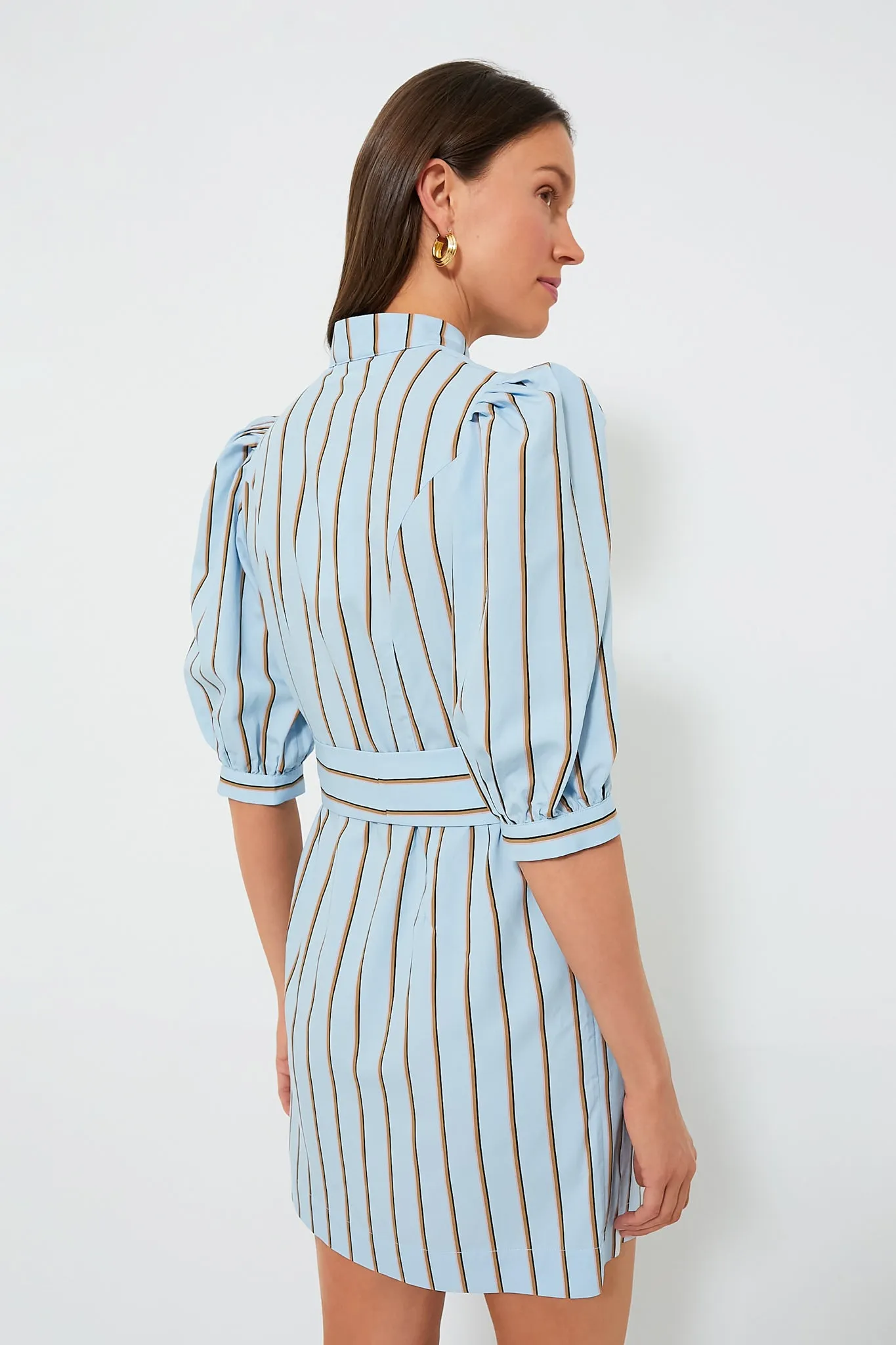 Celeste and Camel Amoako Short Stripes Dress