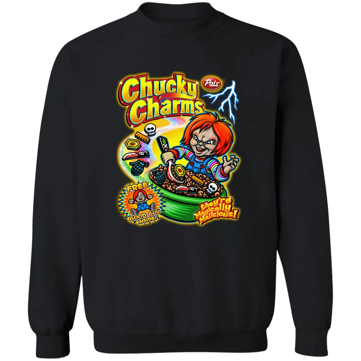 Chucky Charms Ladies Crewneck Pullover Sweatshirt