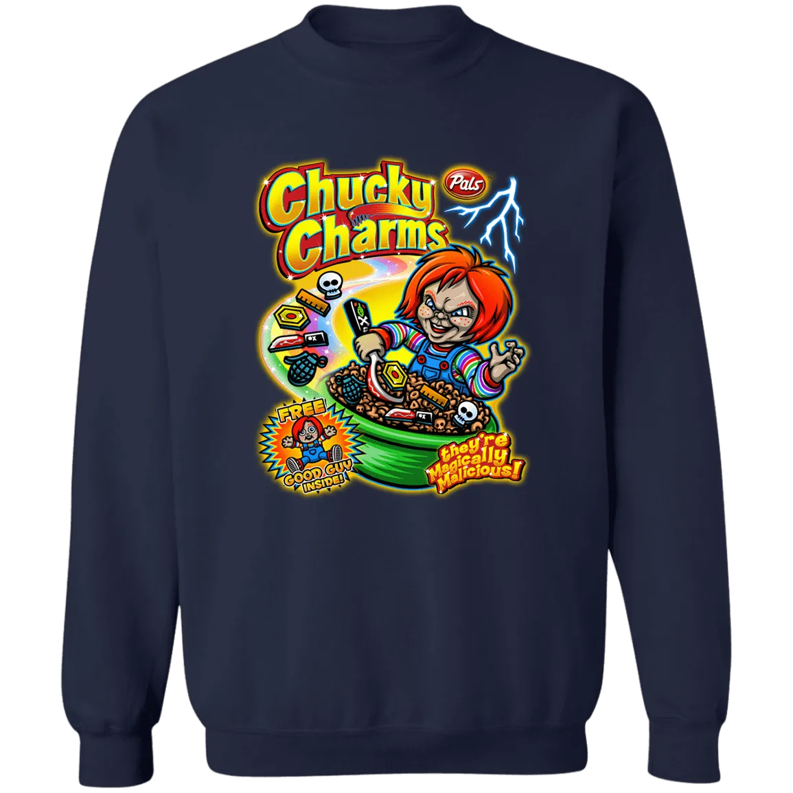 Chucky Charms Ladies Crewneck Pullover Sweatshirt