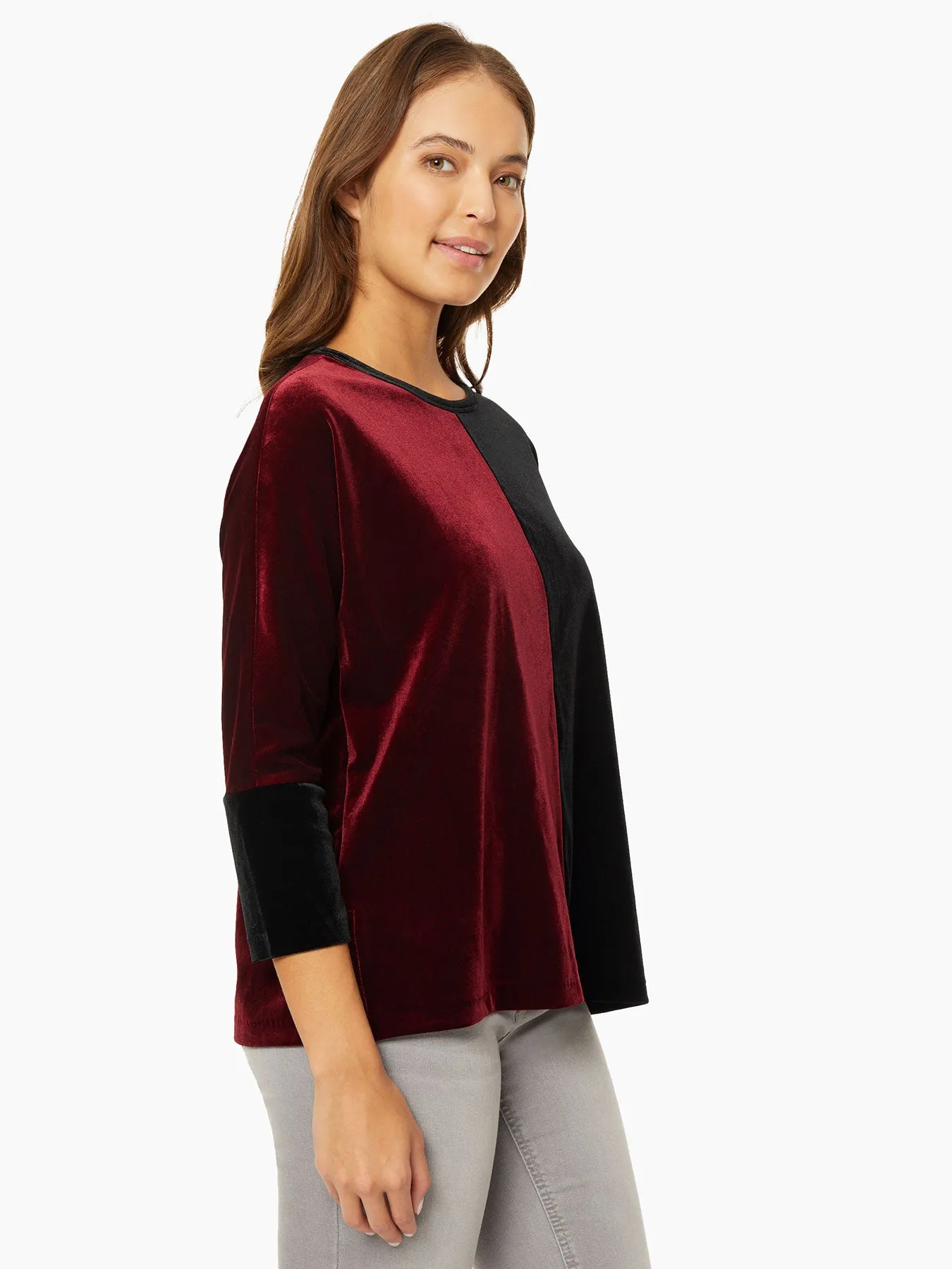 Colorblock Velour Dolman Tunic