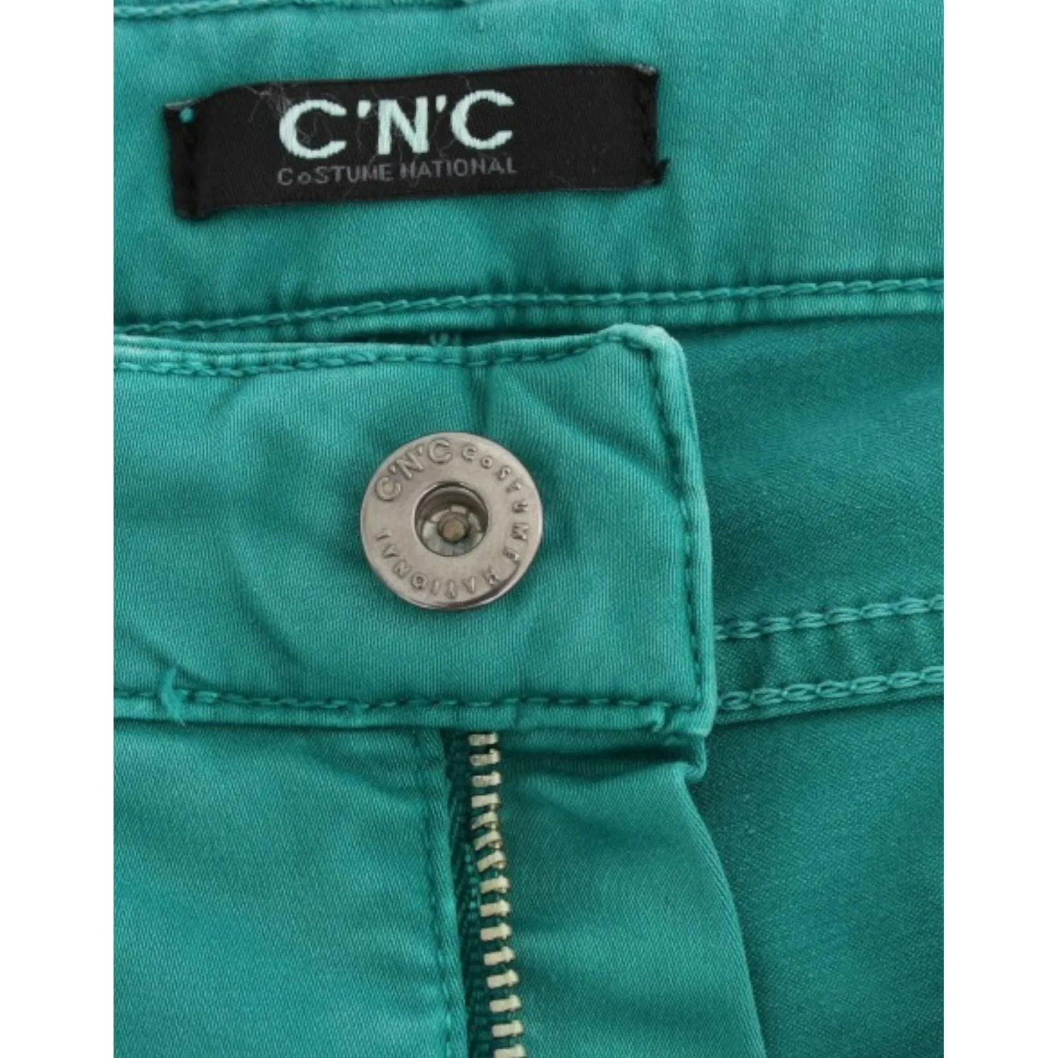 Costume National Chic Green Straight Leg Jeans for Sophisticated Style