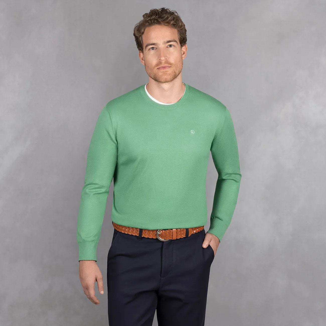 Cotton Pullover Round Neck Men