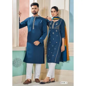 Couple Wear Traditional India Same Matching Outfits Set Dresses