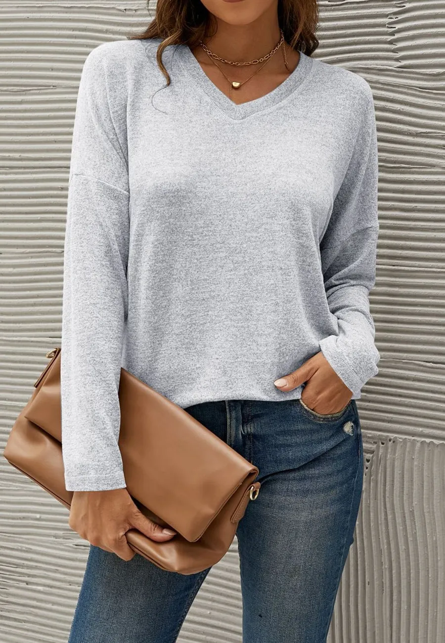 Cozy Drop Shoulder Basic Sweater