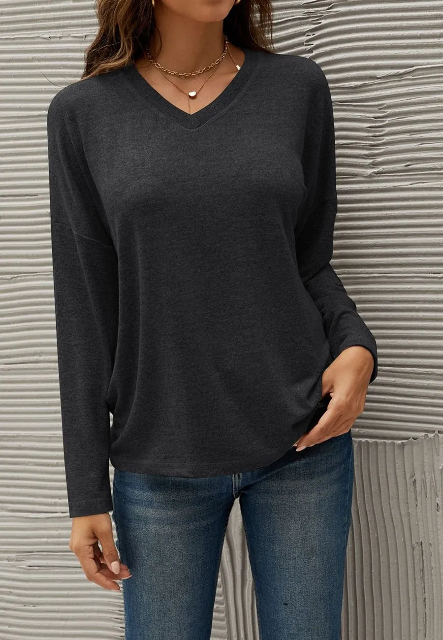 Cozy Drop Shoulder Basic Sweater