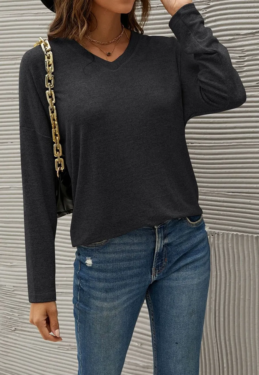 Cozy Drop Shoulder Basic Sweater