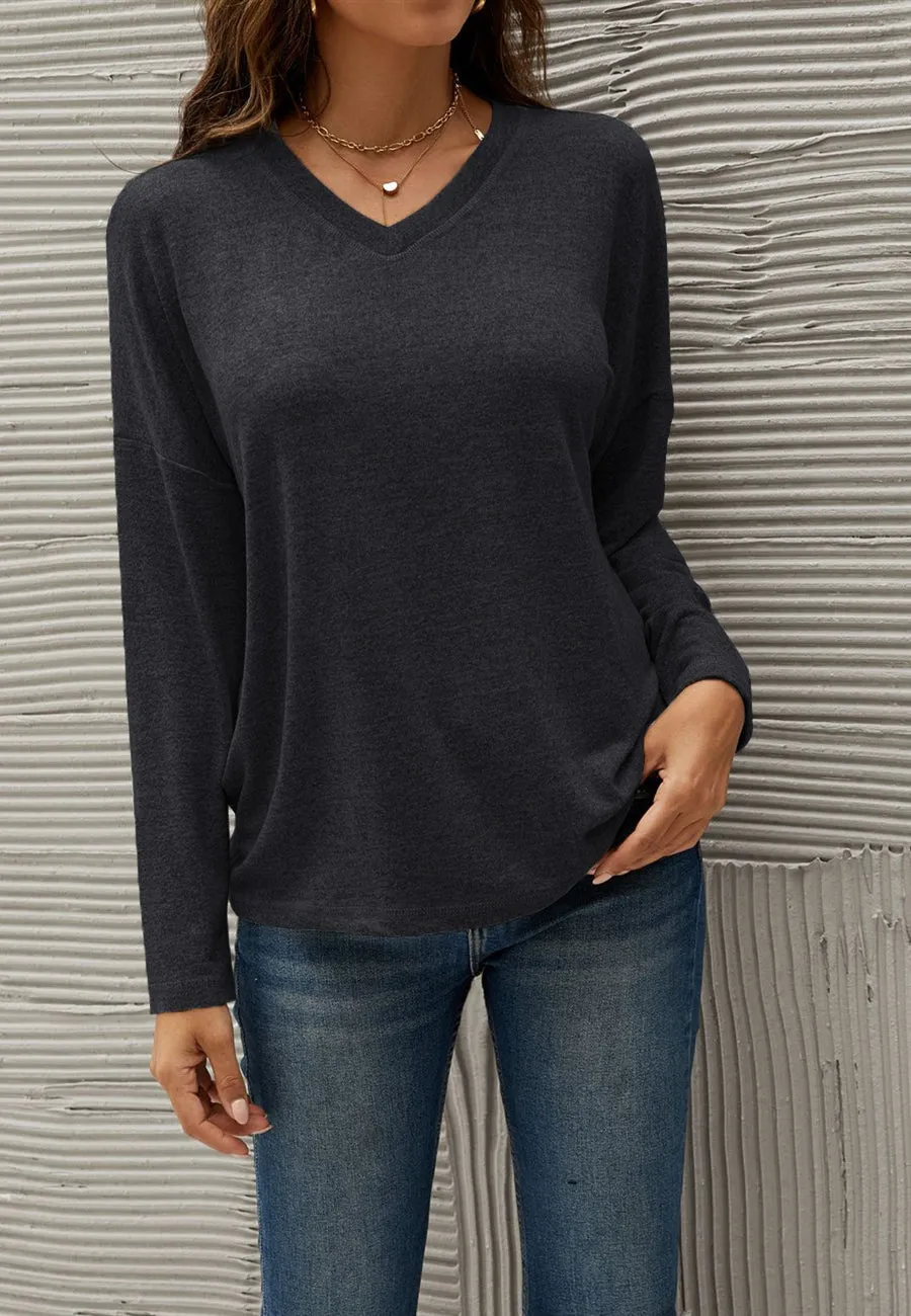 Cozy Drop Shoulder Basic Sweater