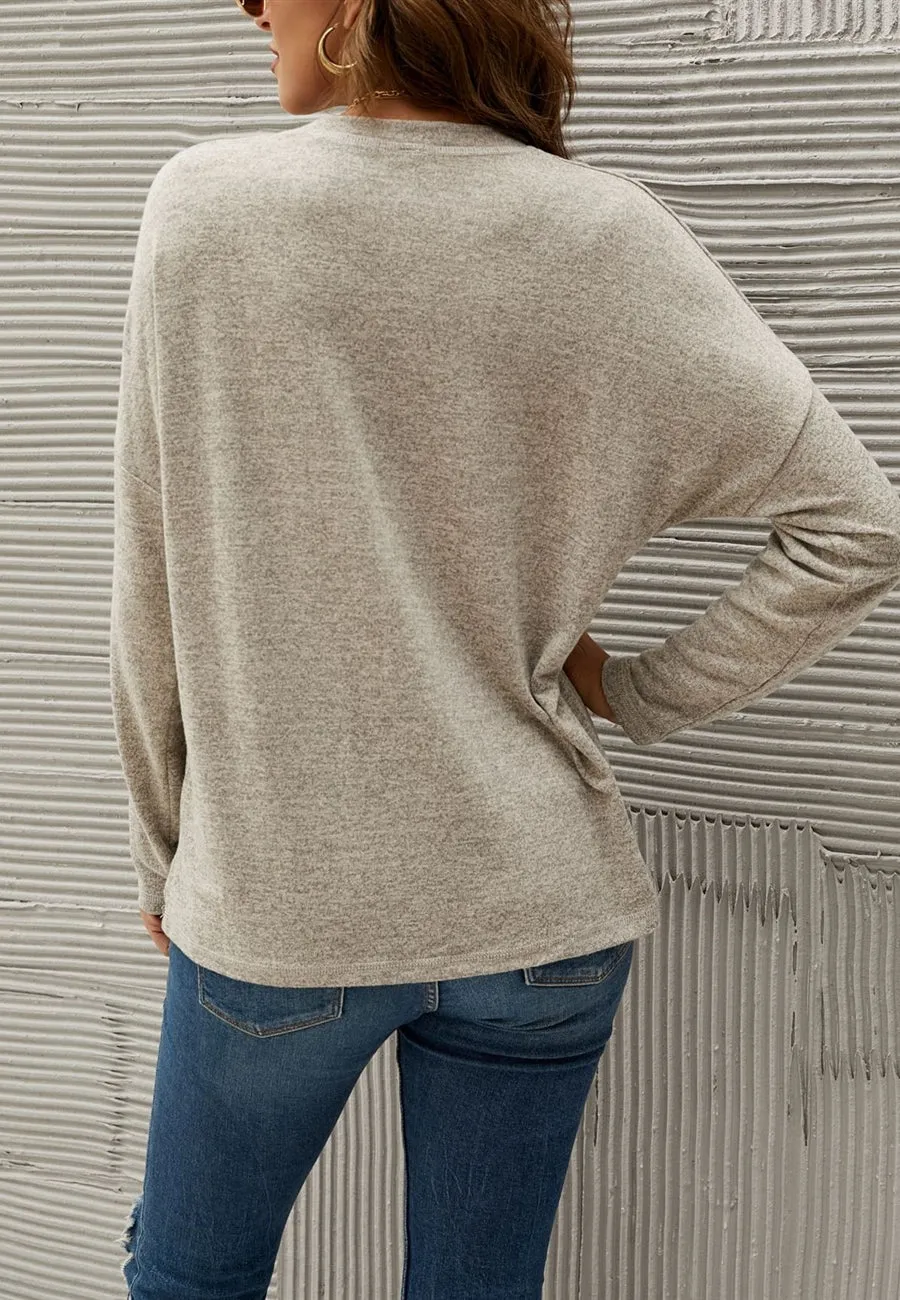 Cozy Drop Shoulder Basic Sweater