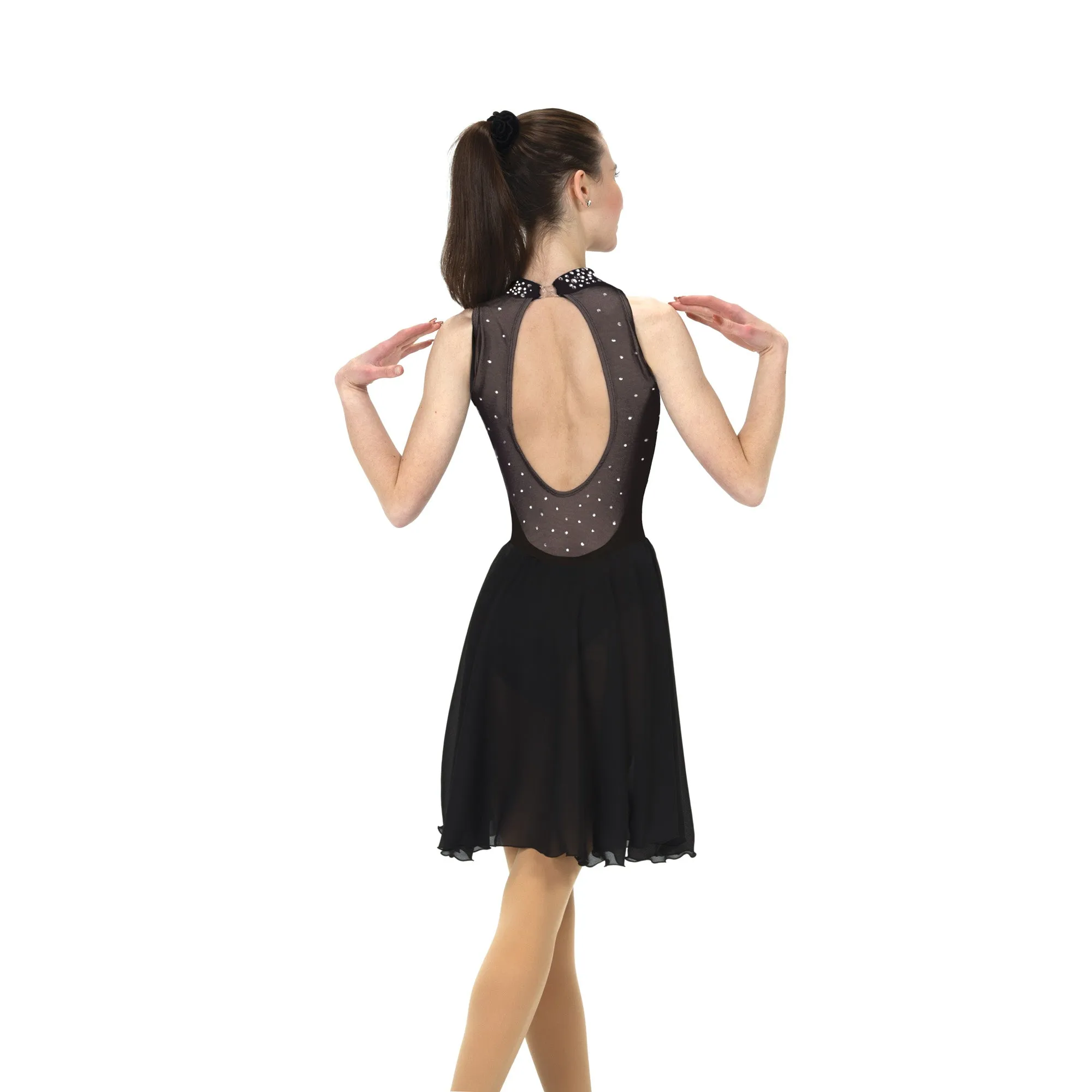 D22018R Competition Figure Skating Keyhole Dance Dress CRYSTAL