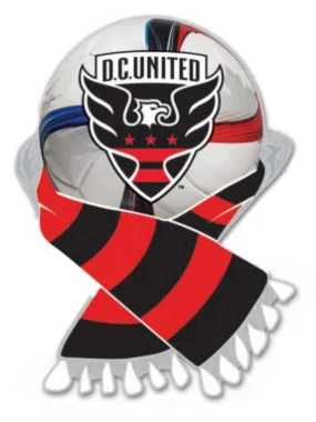 DC United MLS WinCraft Red & Black Soccer Scarf Metal Lapel Pin