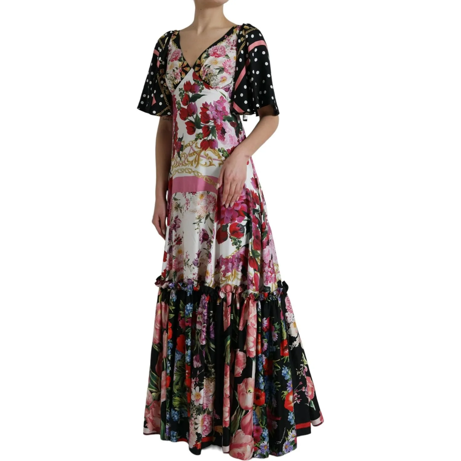 Dolce & Gabbana Elegant Floral Silk Maxi Dress