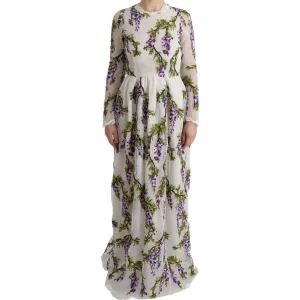 Dolce & Gabbana Elegant Maxi A-line Long Sleeve Dress